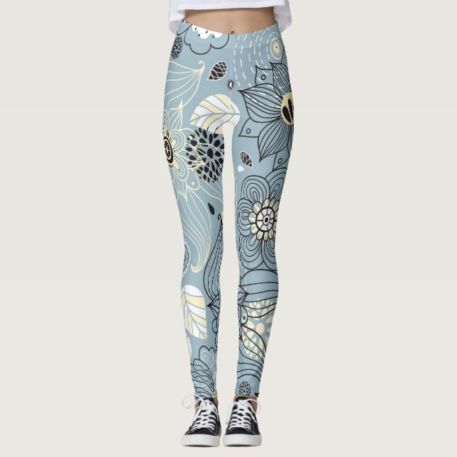 Leggings Automne Floral : Design saisonnier élégant (Devant)