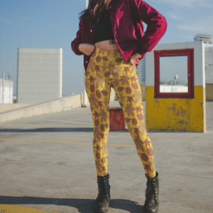 Leggings Automne laisse un style Vintage Motif brillant