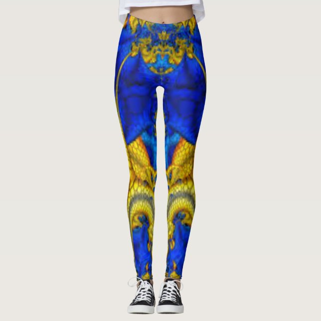 Leggings Avatar bleu saphir serpentiforme (Devant)