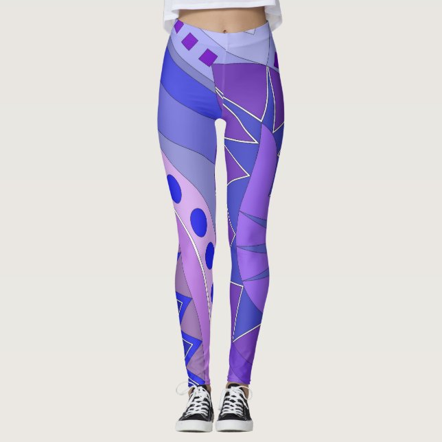 Leggings avec art décontracté bleu (Devant)