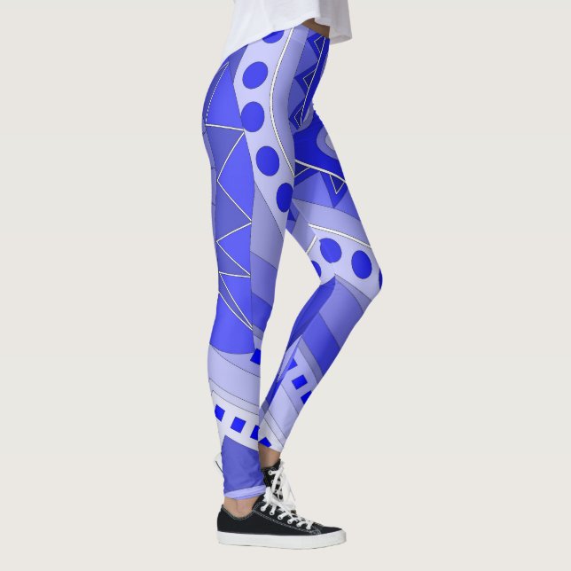 Leggings avec art décontracté bleu (Droite)