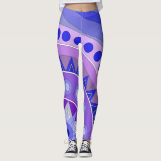 Leggings avec art décontracté bleu