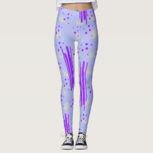 Leggings avec design bleu et violet Abstrait