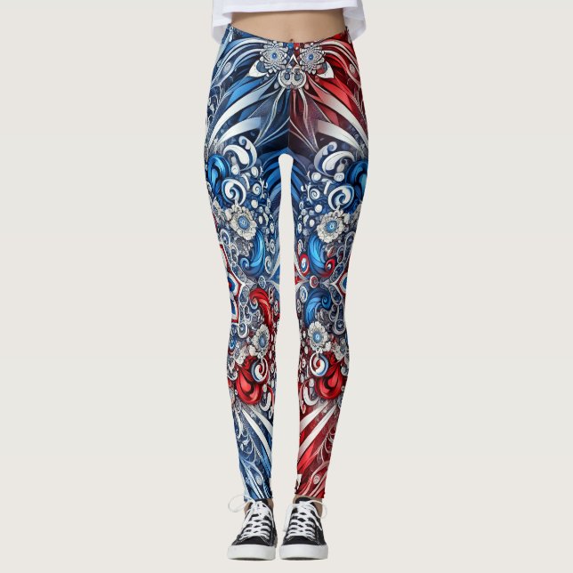 Leggings avec design de couleurs françaises (Devant)