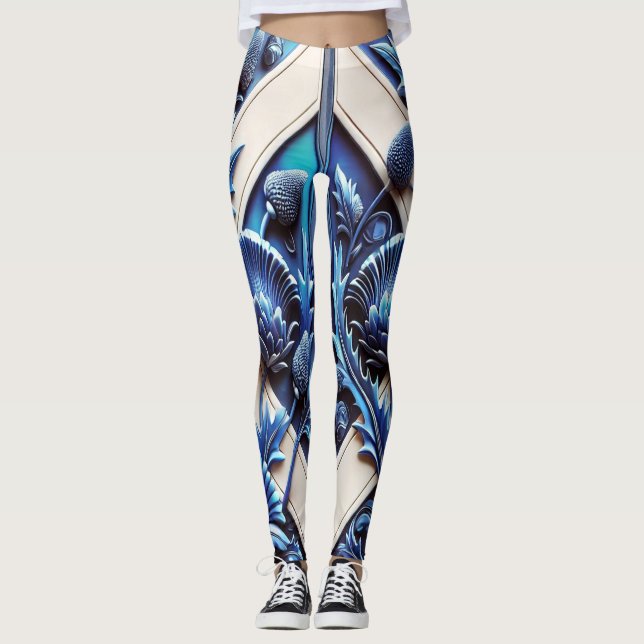 Leggings avec design Scottish Thistles (Devant)