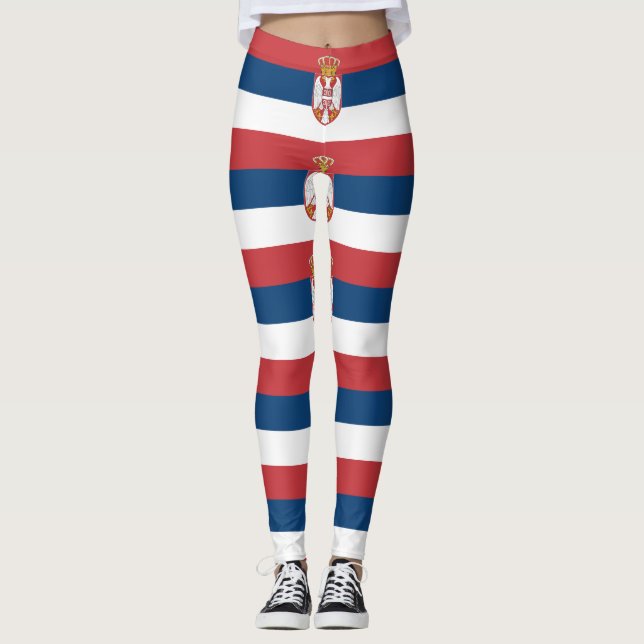 Leggings avec drapeau de Serbie (Devant)