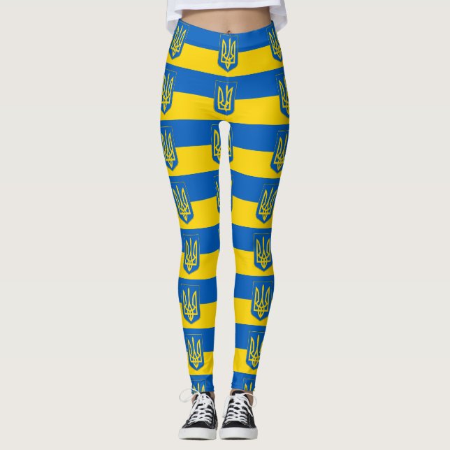 Leggings avec drapeau d'Ukraine (Devant)