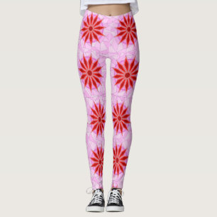 Leggings avec l'art chaud rouge