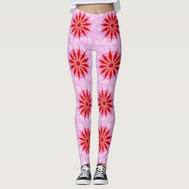 Leggings avec l'art chaud rouge (Devant)