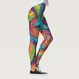 Leggings avec Motifs Rainbow Color