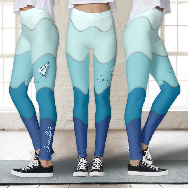 Leggings Avion papier | Actif, Sport, Yoga (Créateur téléchargé)