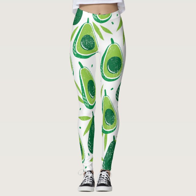 Leggings Avocado, timbre texturé, motif transparent. (Devant)