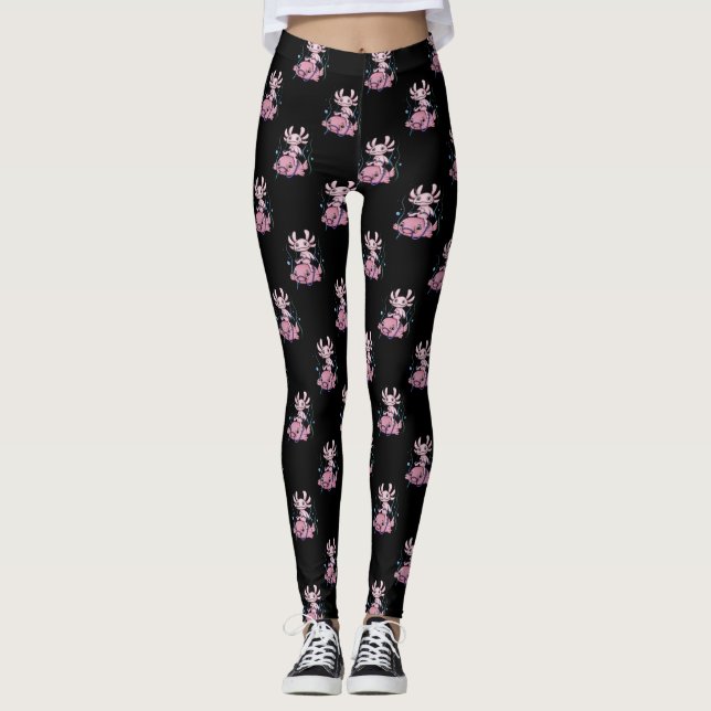 Leggings Axolotl Riding Blobfish (Devant)