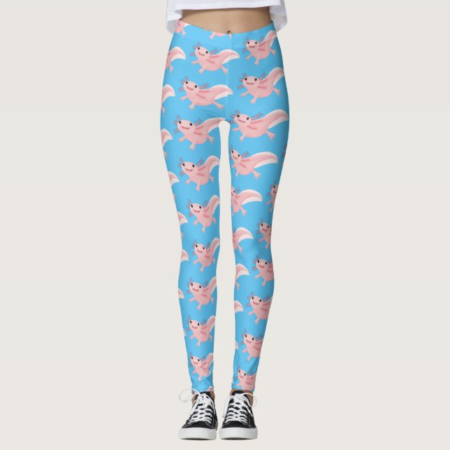 Leggings axolotl rose pâle (Devant)