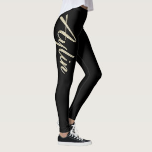 Leggings Aylin or blanc Hose à écriture manuscrite