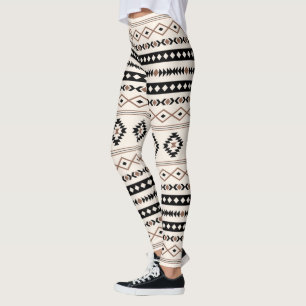 Leggings Aztec Brown Crème Noire Mixte Motifs Motif