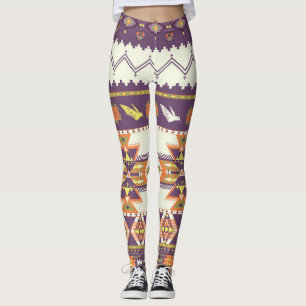 Leggings Aztec coloré : motif transparent et dynamique.