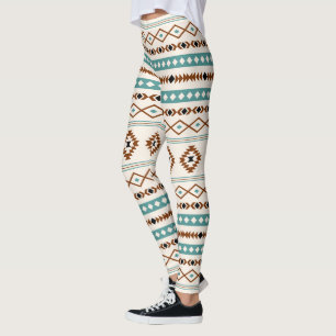 Leggings Aztec Turquoise en terre cuite noir Crm Motifs mix