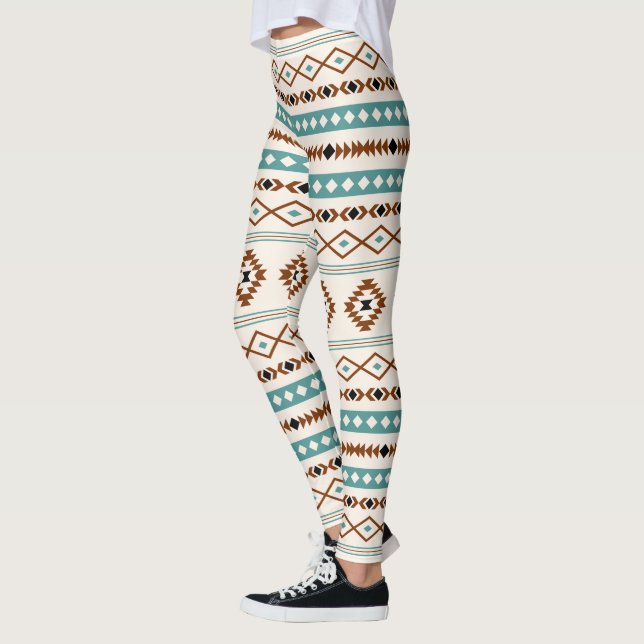 Leggings Aztec Turquoise en terre cuite noir Crm Motifs mix (Gauche)