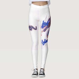 Leggings Azure Guardian-Japanese Dragon of the Eastern Sky