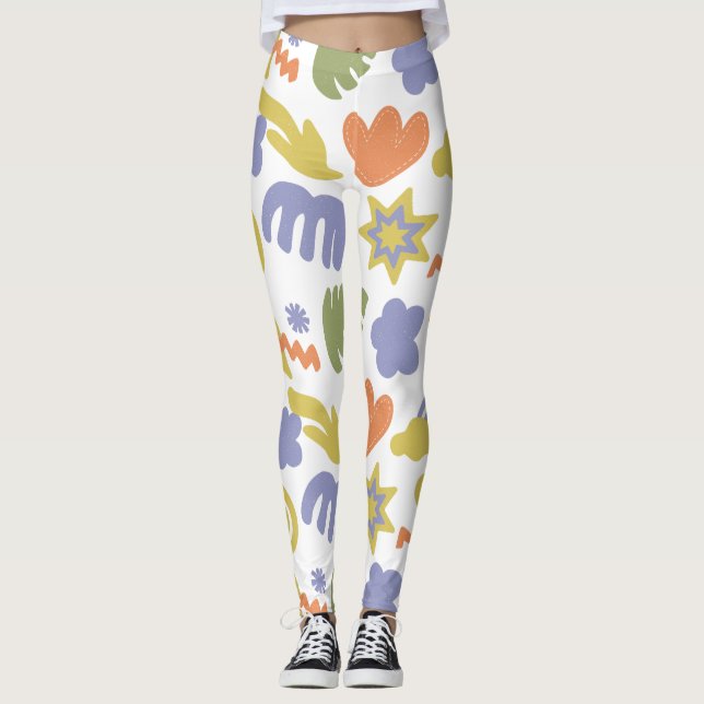 Leggings Baby shower personnalisé en bleu jaune vert (Devant)