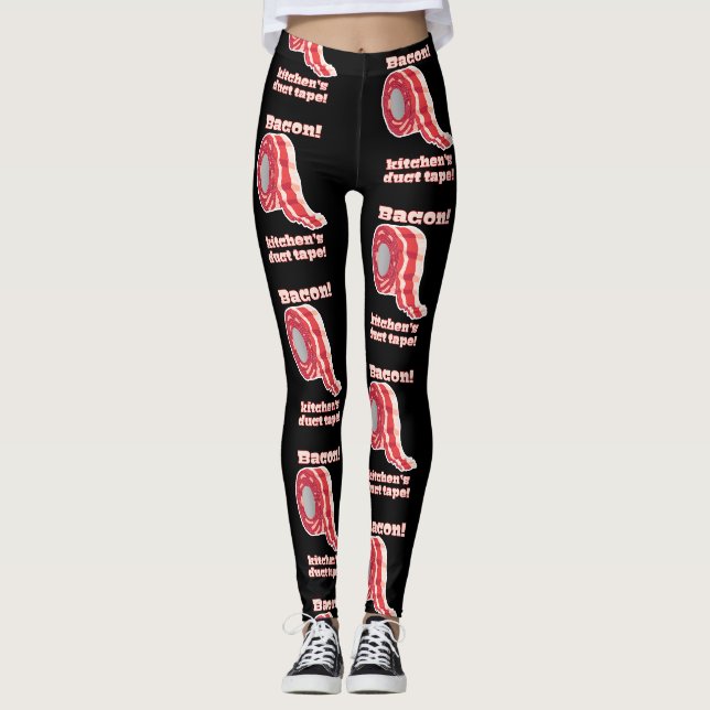 Leggings Bacon !... Bande de canette de cuisine ! (Devant)