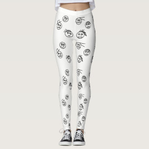 Leggings Baguette noire et blanche amusante Homme face desi