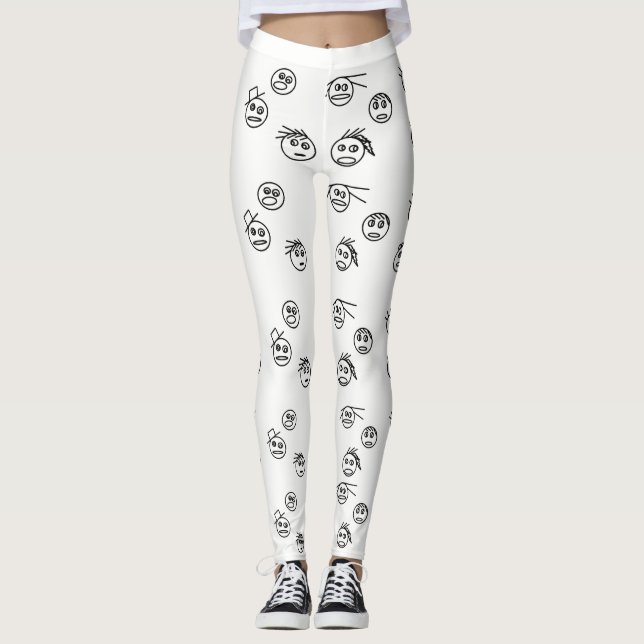 Leggings Baguette noire et blanche amusante Homme face desi (Devant)