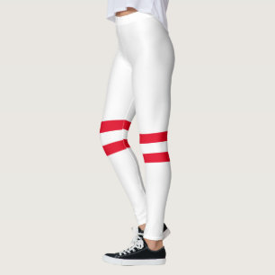 Leggings Baguettes de casier   Blancs rouges minimalistes