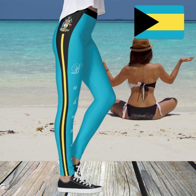 Leggings Bahamas fashion leggings, Bahamas Flag /sports (Créateur téléchargé)