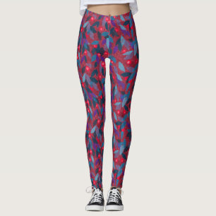 Leggings Baies rouges Motif floral minimal Botanique simple