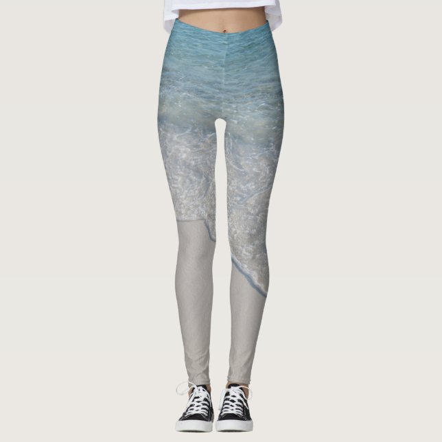 Leggings Baiser de la vague de cristal #1 #océan #mur #déco (Devant)