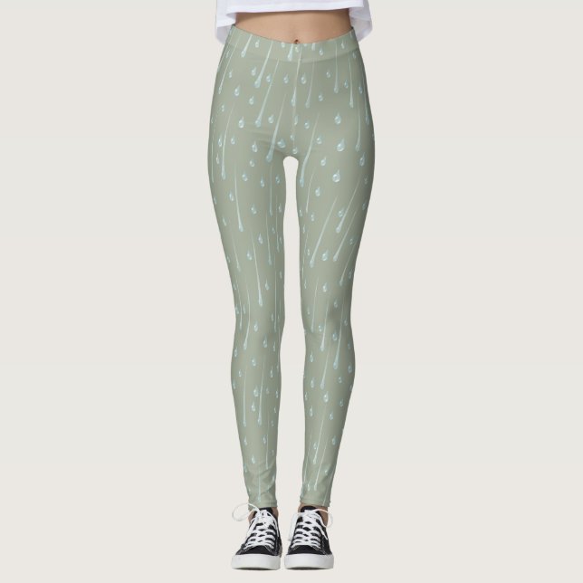 Leggings Baisse des gouttes de pluie mignonne Pluie Jour Ve (Devant)