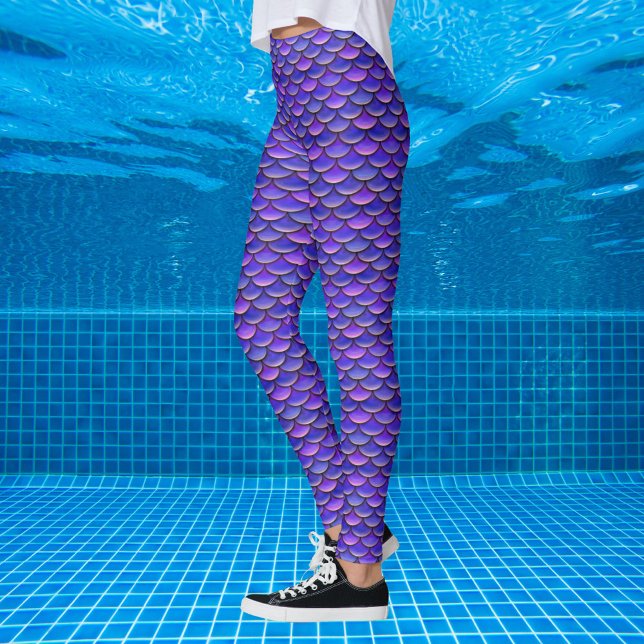 Leggings Balances de sirène motif violet et rose (Créateur téléchargé)