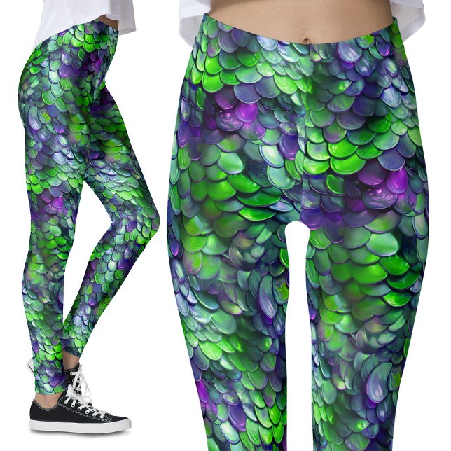 Leggings Balances de sirène vert pourpre Imaginaire costume (Créateur téléchargé)