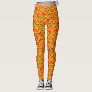 Leggings Balances orange et verte tombées