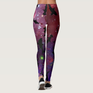 Leggings Baleine de requin-requin ombragé sur galaxie incli