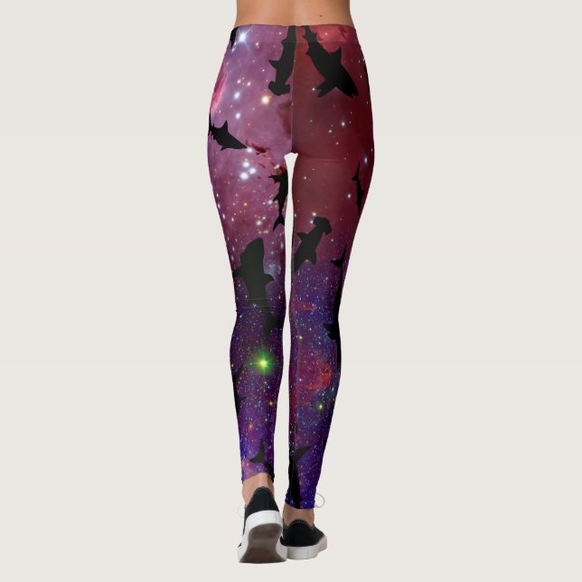 Leggings Baleine de requin-requin ombragé sur galaxie incli