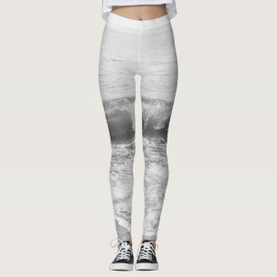 Leggings Balises de l'océan Atlantique noir et blanc 1