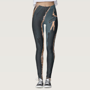 Leggings Ballerine papillon princesse bleu et or