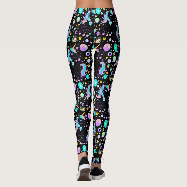 Leggings ballons colorés Unicorn arc-en-ciel motif pour ell (Dos)