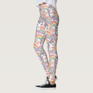 Leggings ballons colorés Unicorn arc-en-ciel motif pour ell