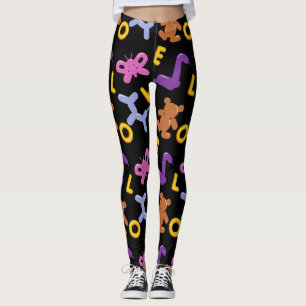 Leggings Ballons d'animaux mignons et lettres d'amour