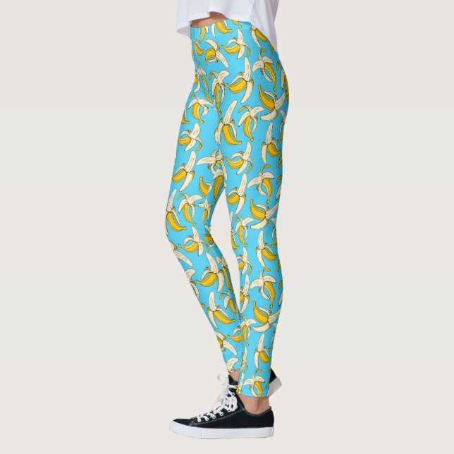 Leggings Banane Tropicale Funky Imprimer Fruit Trendy Motif (Gauche)