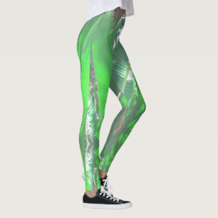 Leggings Banane verte type plante pastel feuille