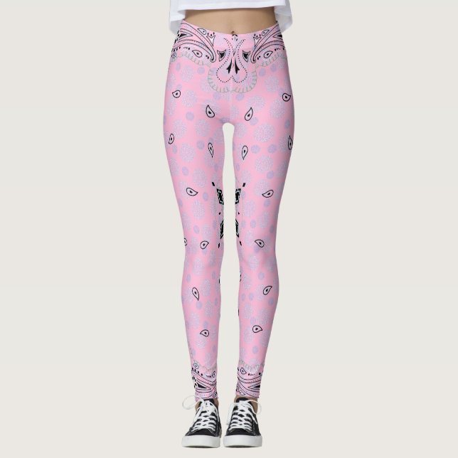 Leggings Bandana rose Paisley de l'Ouest (Devant)