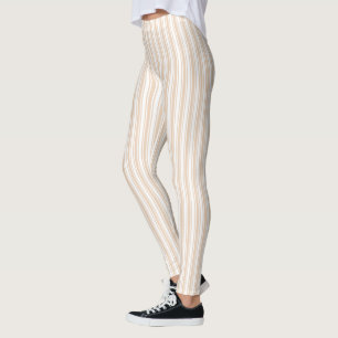 Leggings Bande de bonbons beige et blanche