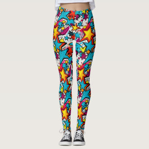 Leggings Bande dessinée colorée Style Stars Motif Yoga