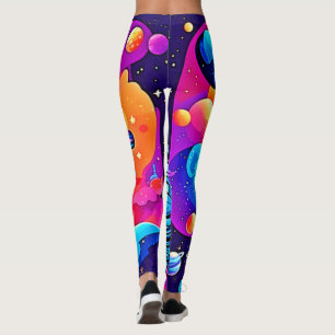 Leggings Bande dessinée d'art de l'espace vibrant : Rêves d
