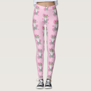 Leggings Bande dessinée grise totalement mignonne d'amour